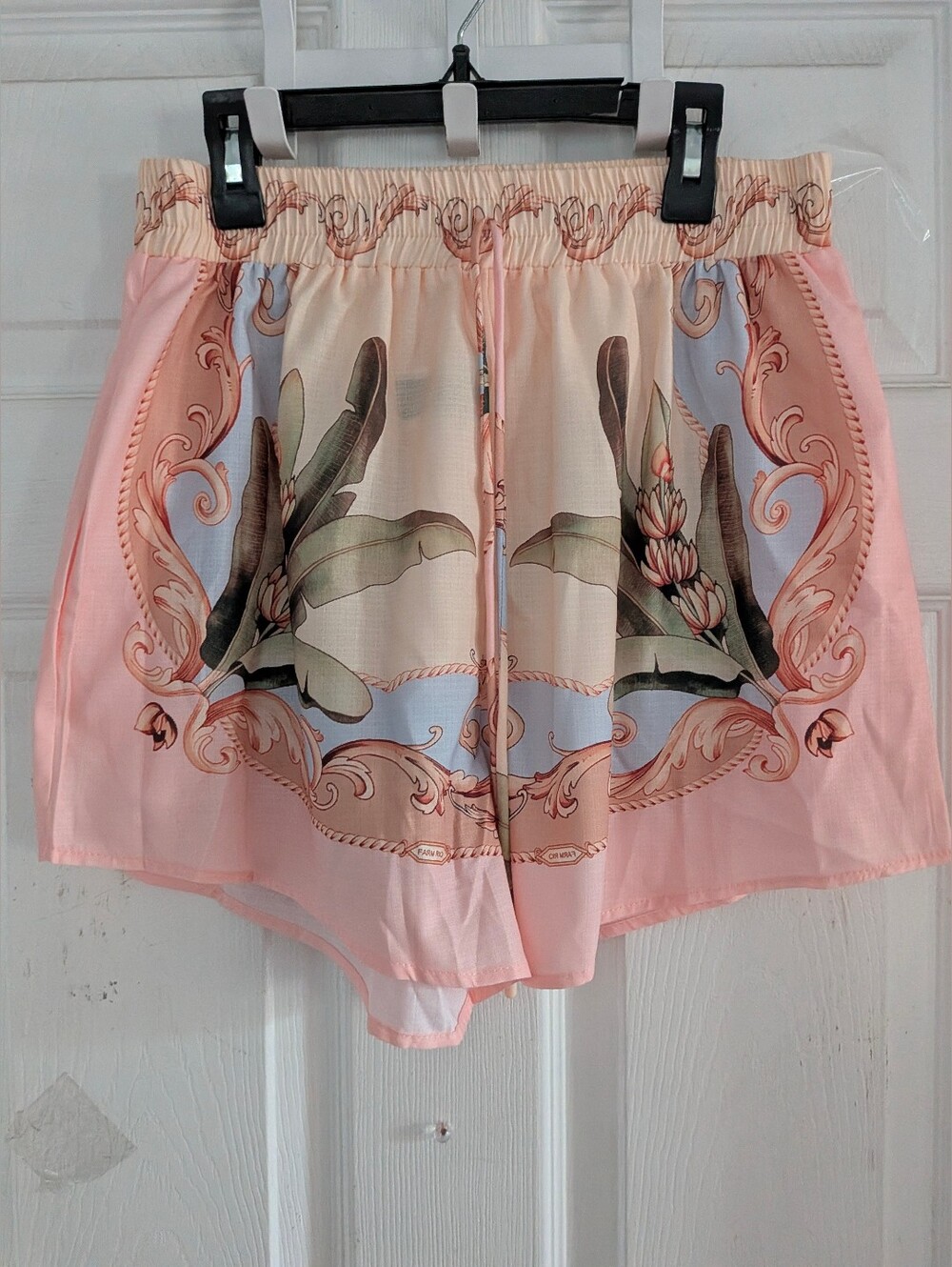 Commense Leaf Print Linen Blend Shirt & Drawstring Shorts Set - Picture 14 of 15